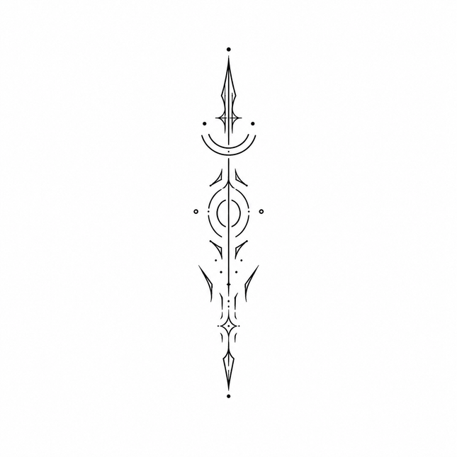 Orbit Arc Sigil Finger Temporary Tattoo