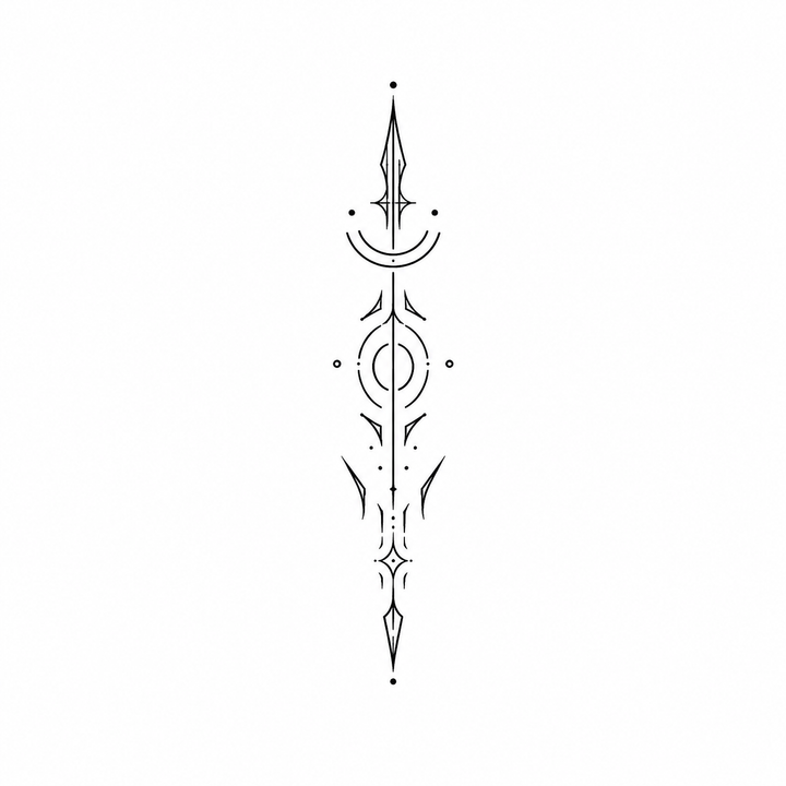 Illustrative planet temporary tattoo design