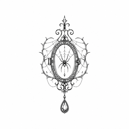 Ornamental Spider Web Cameo Wrist Temporary Tattoo - JUST PRESS product image