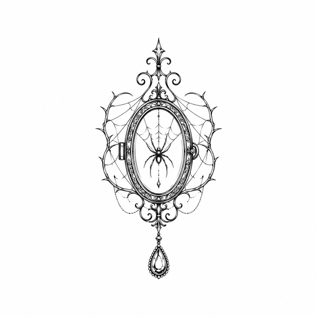 Ornamental Spider Web Cameo Wrist Temporary Tattoo - JUST PRESS product image