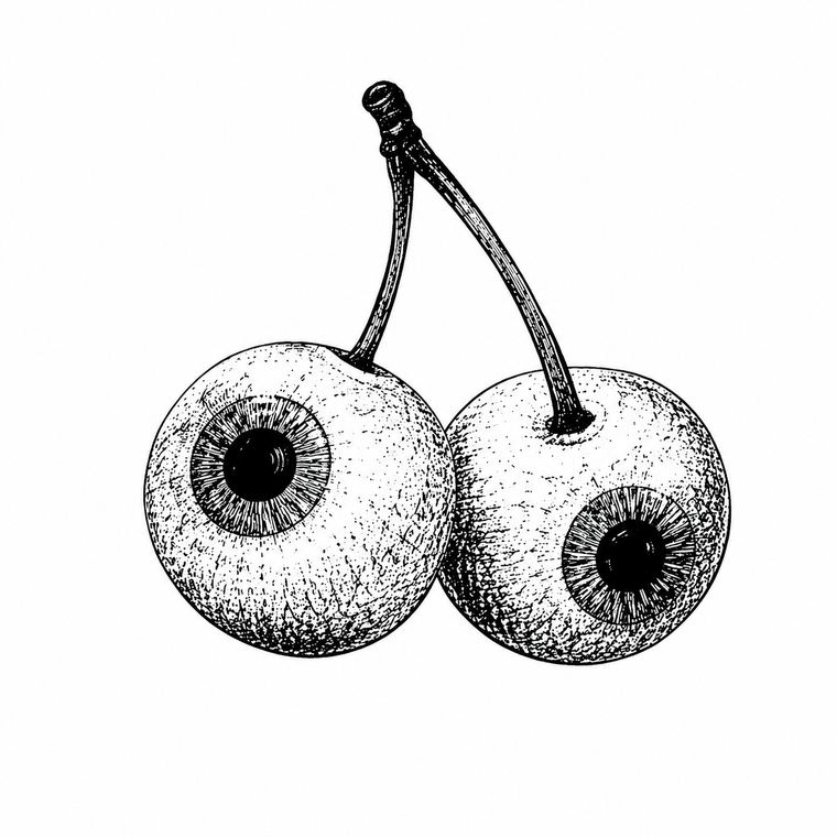 Eyeball Cherries Temporary Tattoo
