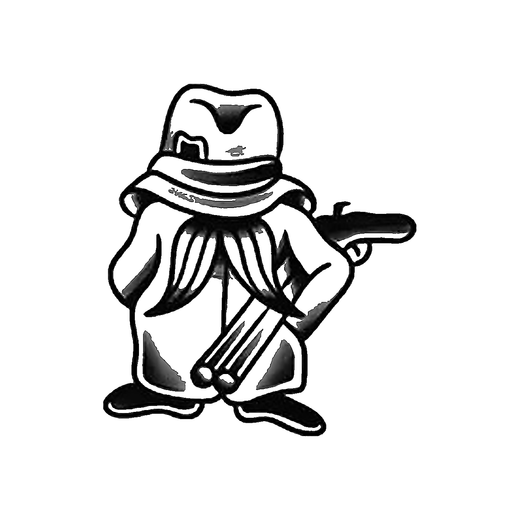 Illustrative ghost temporary tattoo design