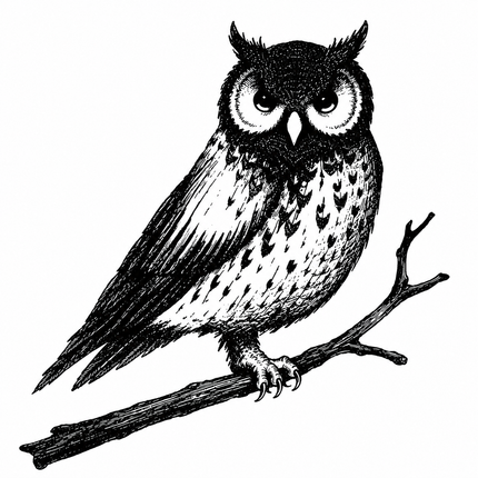Perched Owl Temporary Tattoo - JUST PRESS product image