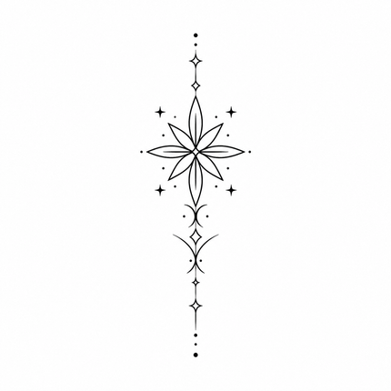 Petal Star Rune Finger Temporary Tattoo