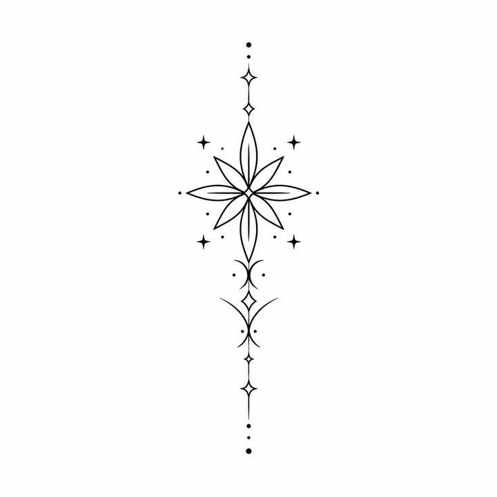 Illustrative star temporary tattoo design