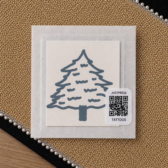Pine Tree Temporary Tattoo - JUST PRESS physical image