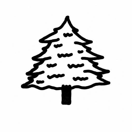 Minimal tree temporary tattoo design