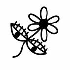 Plaid Leaf Flower / 3x3cm