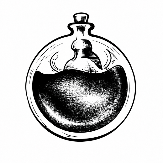 Engraving bottle temporary tattoo design