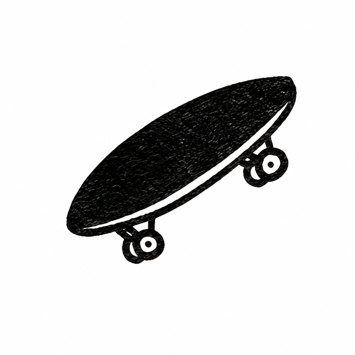 Minimal skateboard temporary tattoo design