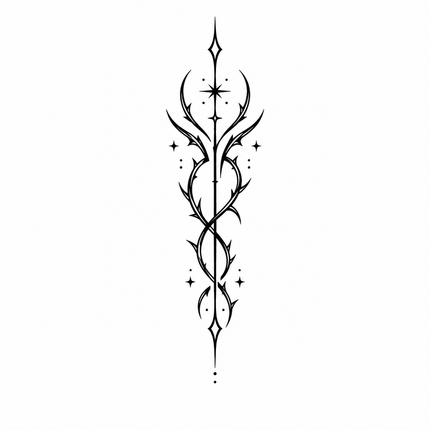Razor Vine Crest Finger Temporary Tattoo