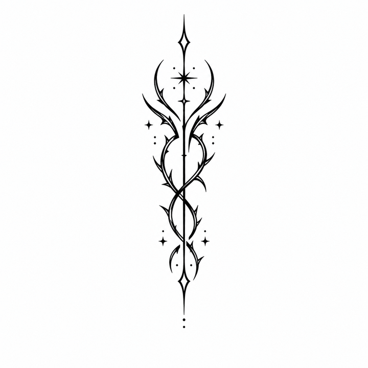 Illustrative leaf temporary tattoo design