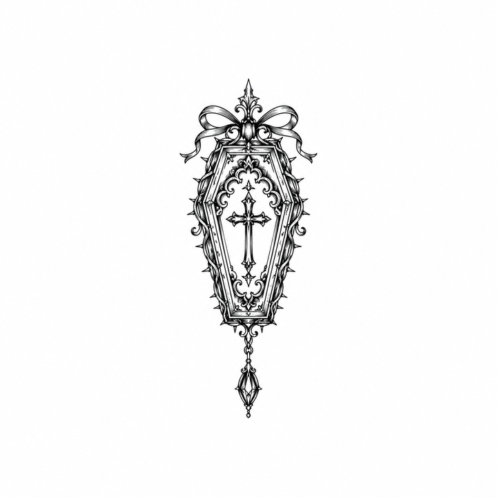 Illustrative cross temporary tattoo design