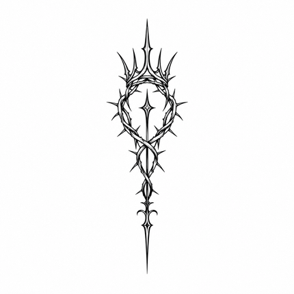 Rock Thorn Crown Finger Temporary Tattoo