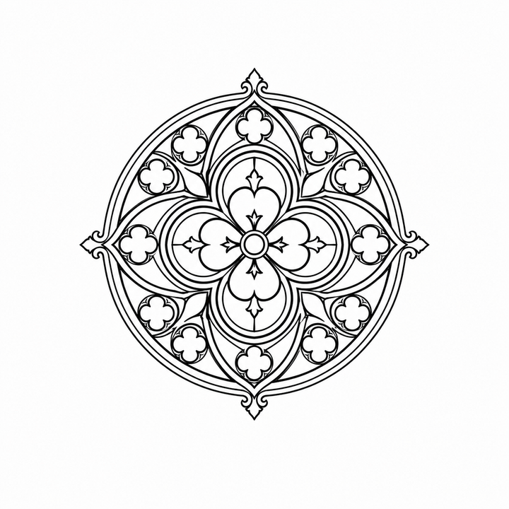 Ornamental rose temporary tattoo design