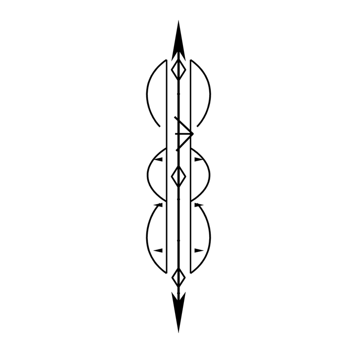 Ornamental abstract glyph temporary tattoo design