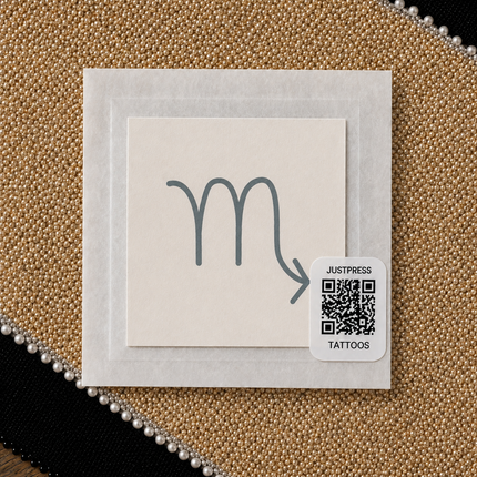 Scorpio Symbol Temporary Tattoo - JUST PRESS physical product image
