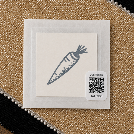 Simple Carrot Temporary Tattoo - JUST PRESS physical product image