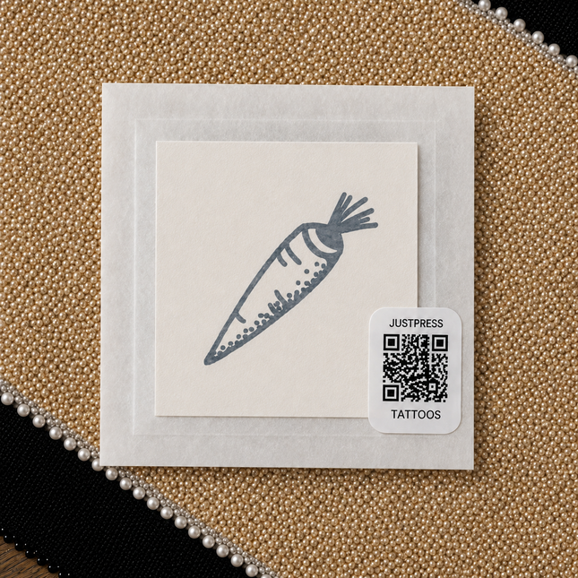 Simple Carrot Temporary Tattoo - JUST PRESS physical product image