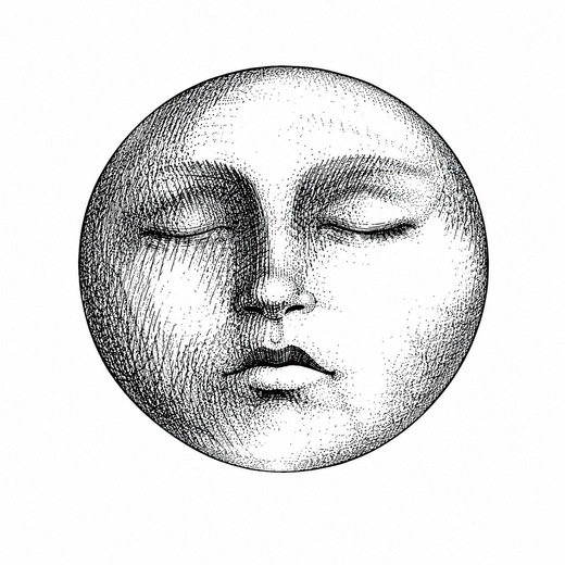 Engraving face temporary tattoo design
