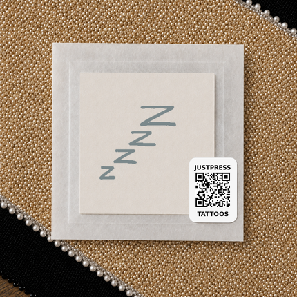 Sleepy ZZZ Temporary Tattoo - JUST PRESS physical product image
