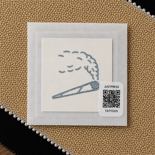 Smoking Joint Temporary Tattoo - JUST PRESS physical product image