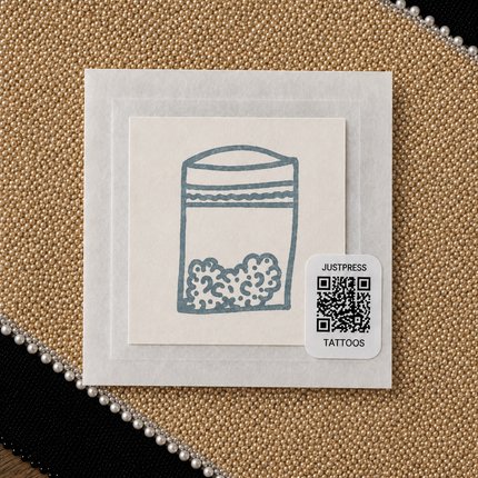 Snack Pouch Temporary Tattoo - JUST PRESS physical product image