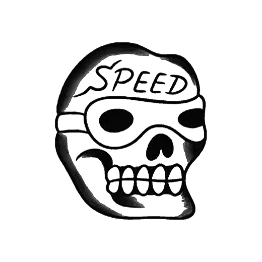 Illustrative skull temporary tattoo design