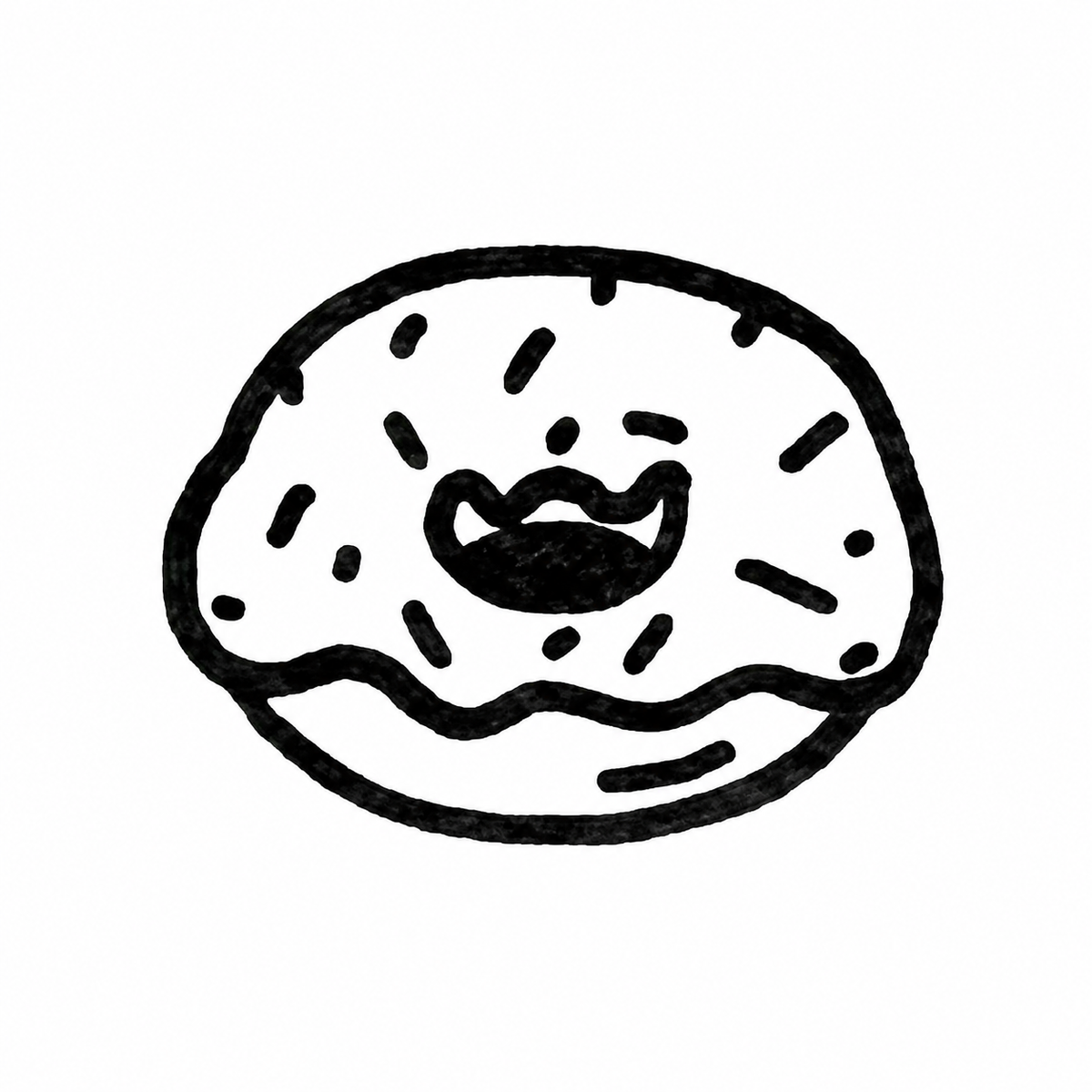A ring doughnut is covered with dripping icing and scattered short sprinkles.