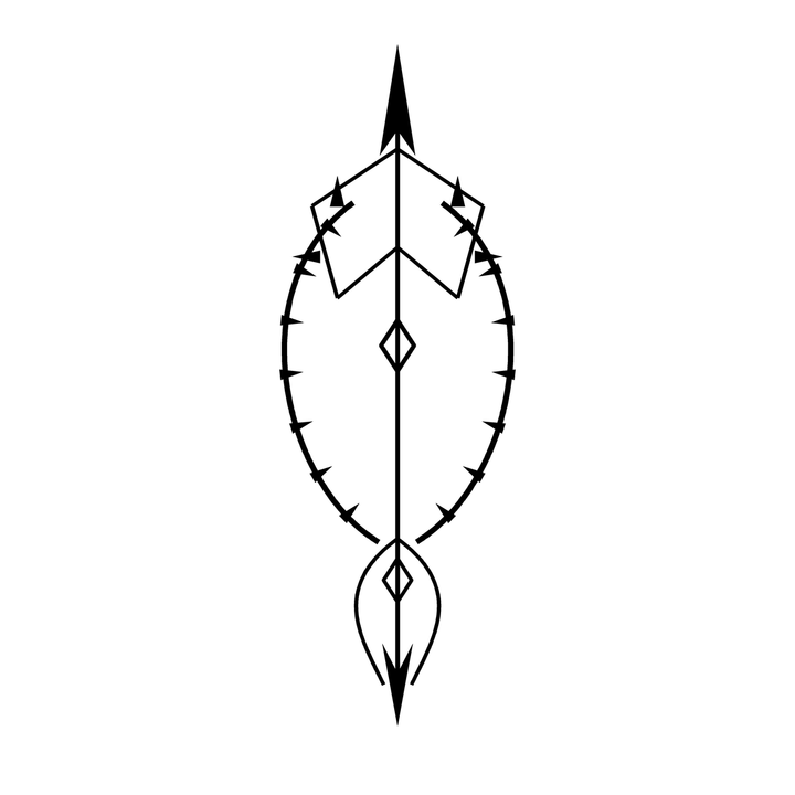 Ornamental bird temporary tattoo design