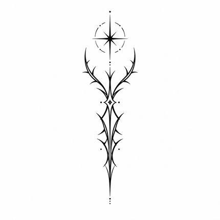 Thorn Halo Sigil Finger Temporary Tattoo