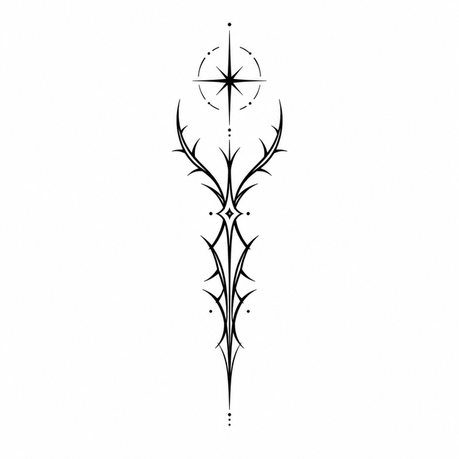 Thorn Halo Sigil Finger Temporary Tattoo