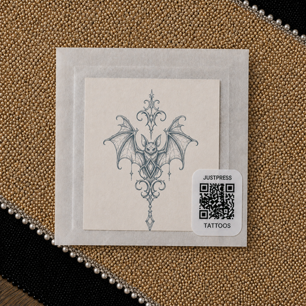 Thorn Ribbon Rose Wrist Temporary Tattoo - JUST PRESS physical packaging image