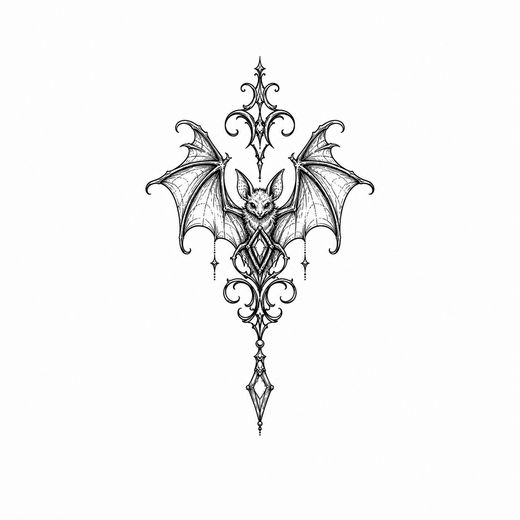 Illustrative rose temporary tattoo design