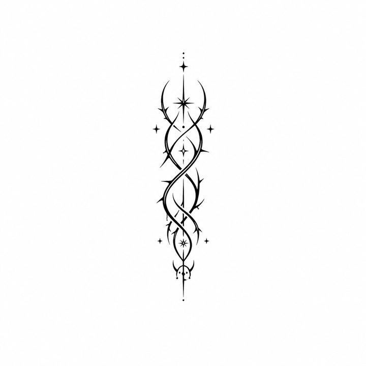 Illustrative star temporary tattoo design