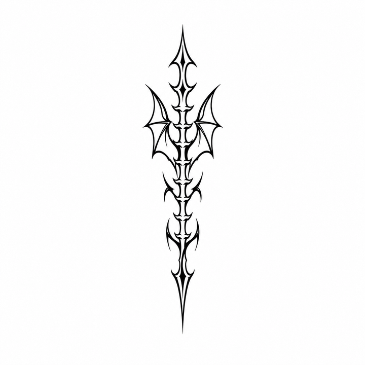 Minimal bat temporary tattoo design