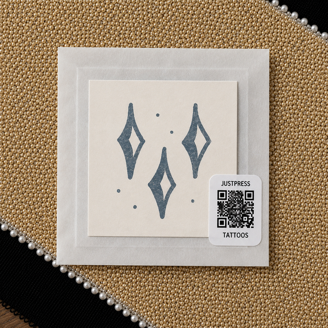 Triple Diamond Spark Temporary Tattoo - JUST PRESS physical product image