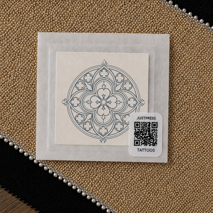 Victorian Cameo Crest Wrist Temporary Tattoo - JUST PRESS physical packaging image