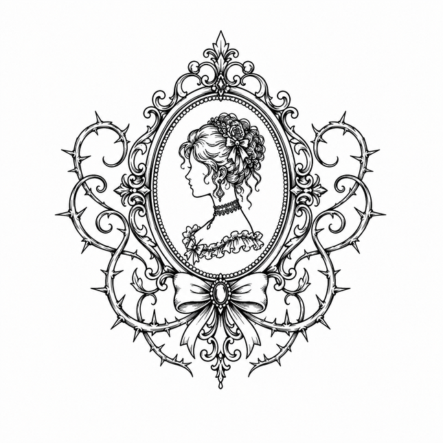 Victorian Cameo Crest Wrist Temporary Tattoo - JUST PRESS product image