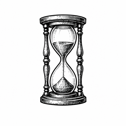 Engraving hourglass temporary tattoo design