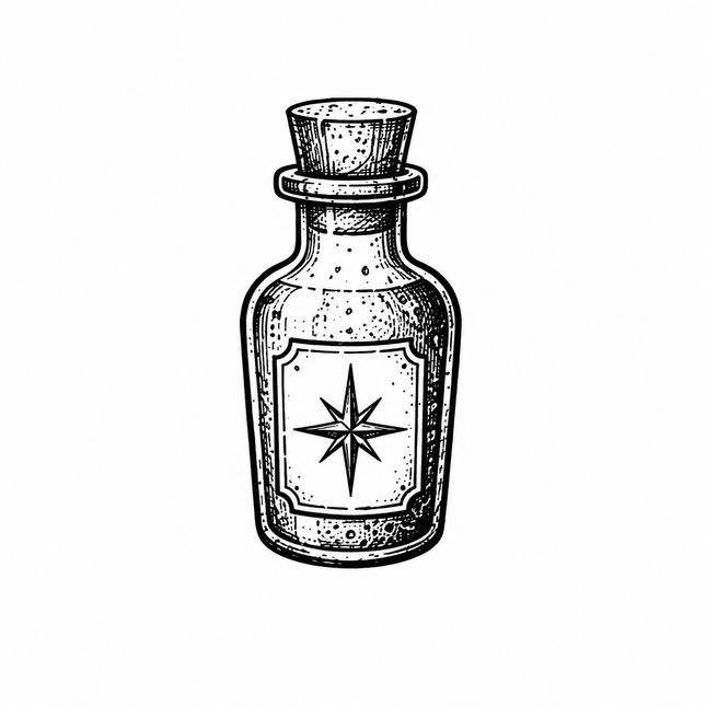 Potion Bottle Temporary Tattoo - JUST PRESS