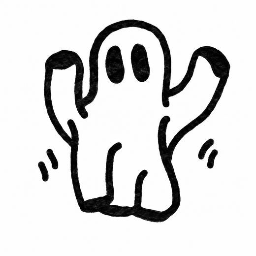 Minimal ghost temporary tattoo design