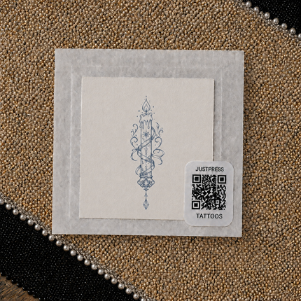 Wax Ritual Candle Wrist Temporary Tattoo - JUST PRESS physical packaging image