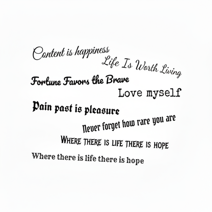 Fine Line Words Tattoo - JUST PRESS