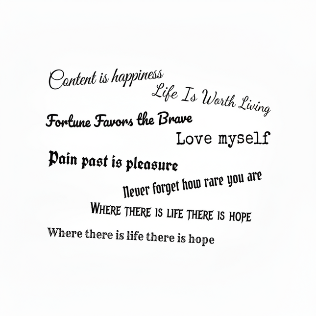 Fine Line Words Tattoo - JUST PRESS