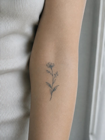 Fully developed JUSTPRESS semi-permanent tattoo after 48 hours